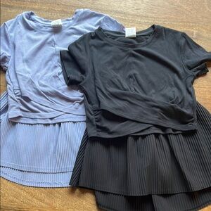 All in Motion Kids' Black and Lavender Short Sleeve Tees with matching Skorts